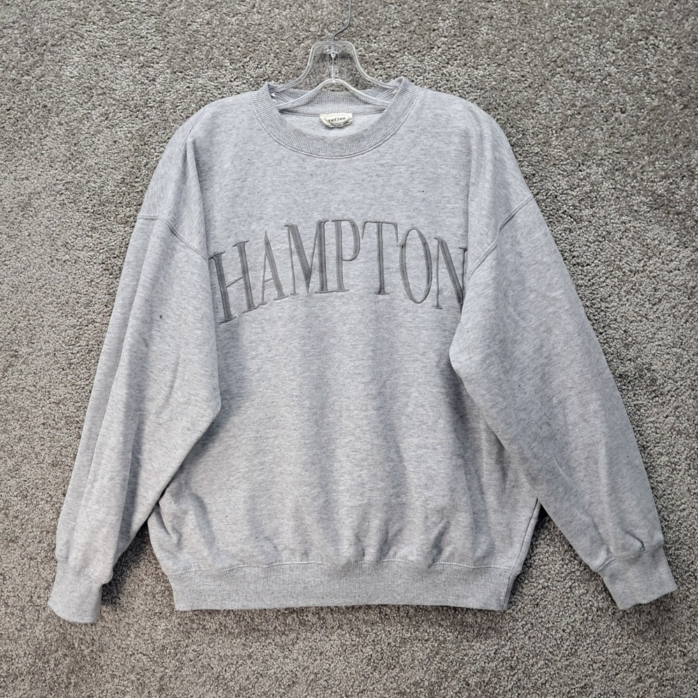 Reflex Hampton Embroidered Grey Crewneck Sweatshirt Womens Medium T864
